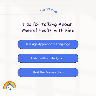 The Care Co suggest tips for starting to talk to kids about mental health.